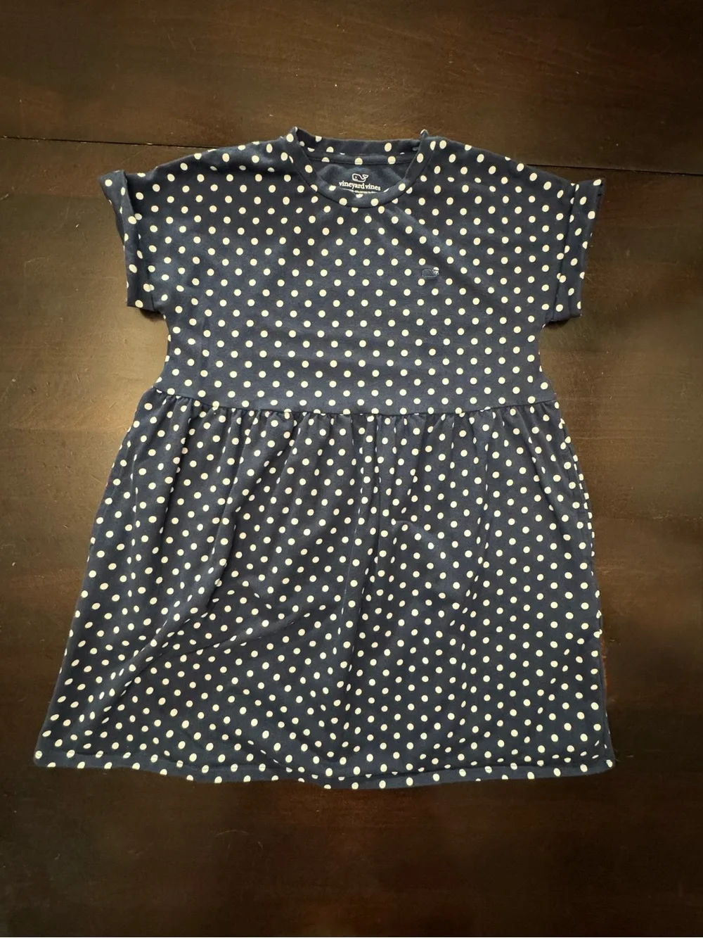 Vineyard Vines Navy and White Polka Dot Tee Dress